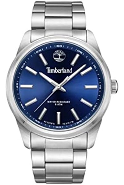 Timberland TDWGG0010805 ساعة كوارتز تناظرية للجنسين بسوار من الفولاذ المقاوم للصدأ، فضية اللون