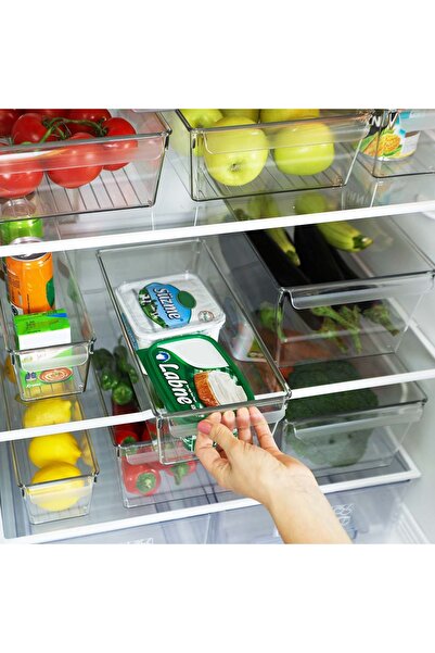 devigo منظم للثلاجة مع 4 خيارات للأحجام - حاوية تخزين طعام شفافة، غير قابلة للكسر ومقاومة للخدوش