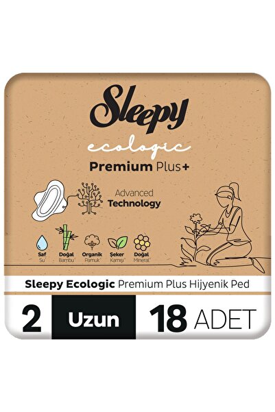 Sleepy Ecologic Premium Plus Hijyenik Ped Uzun 18 Adet