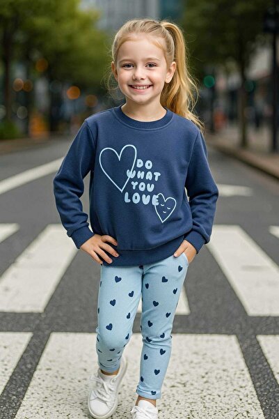 kidsense Girl's Heart Printed Tights Set