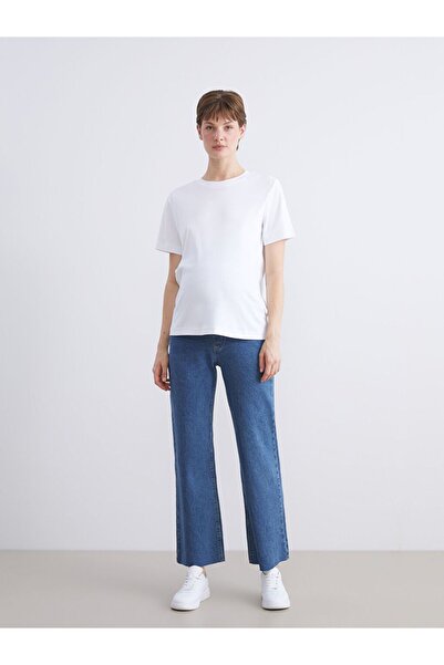 LC Waikiki Quality Parts from Çelebi Store |   Maternity Jean Pants with Abdominal Panel Straight Fit