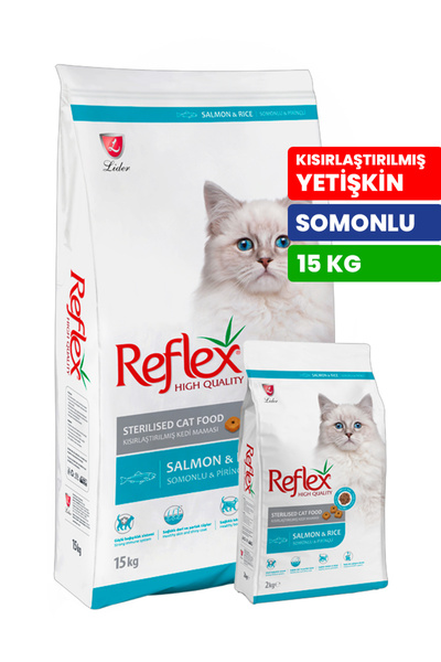 Reflex Kısırlaştırılmış Yetişkin Kediler İçin Somonlu Kuru Mama - 15 kg