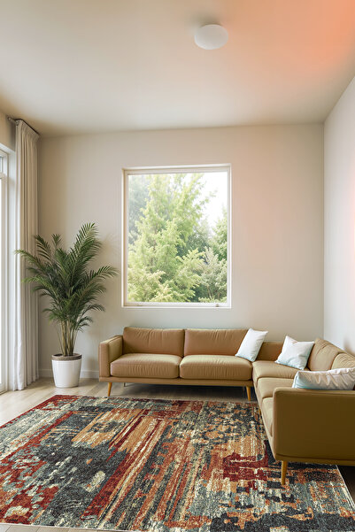 Emiroğlu Modern Soyut Desenli Kaymaz Taban Salon Halısı – Yıkanabilir, Şık ve Konforlu Tasarım