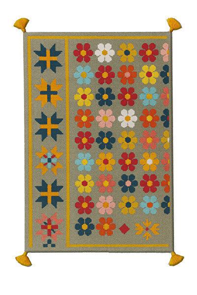 Rugs Modern Halı MOSSO Μοντέρνο Διακοσμητικό Χαλί με Φούντες και Πολύχρωμο Φλ...