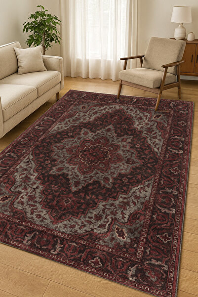 Harika bir ev HARİKABİREV|VİNTAGE ETNİK OTANTİK SALON MUTFAK HALISI BORDO REN...