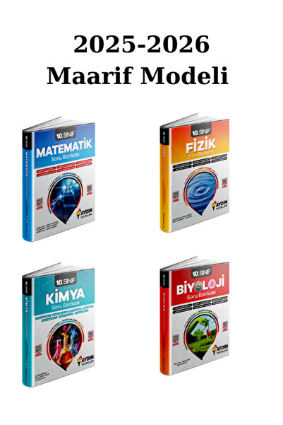 Aydın Yayınları Aydın 10.Sınıf Fizik-Kimya -Biyoloji-Matemetik Soru Bankası S...