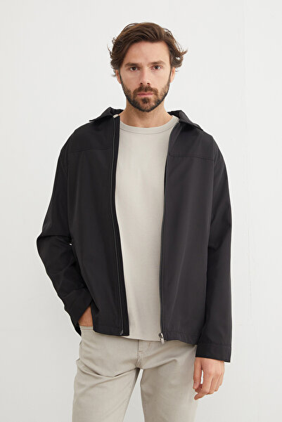 Fulla Moda Fermuarlı Polo Yaka Scuba Kumaş Yağmurluk