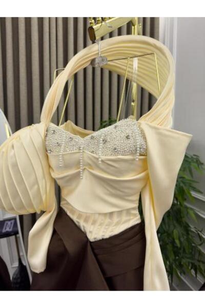 HOOR AL-YASMEEN Evening Dress Mikado Handmade Embroidery