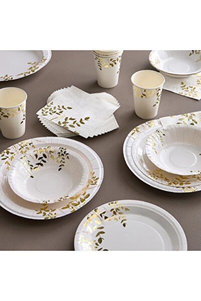 Generic Windbloom 10-Piece Wood Pulp Disposable Side Plate Set - 23 cm