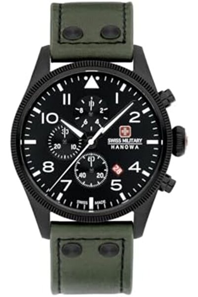 SWISS MILITARY HANOWA ساعة Thunderbolt Chrono بسوار من الجلد أو المعدن