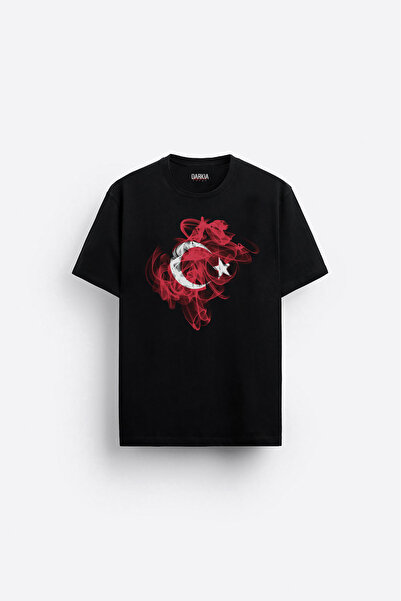 Darkia تي شيرت للجنسين بتصميم مخصص مطبوع عليه علم تركي ونجمة القمر