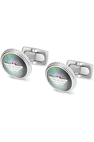 Police Treasure Cufflinks - Black Mother of Pearl with Wing Logo - Elegant & Distinctive Men's Style