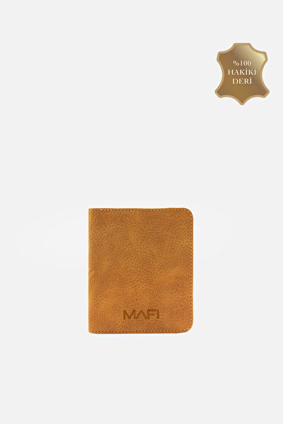MAFİ حامل بطاقات من الجلد الطبيعي مع جيوب قابلة للفتح - 8 أقسام للبطاقات للجنسين