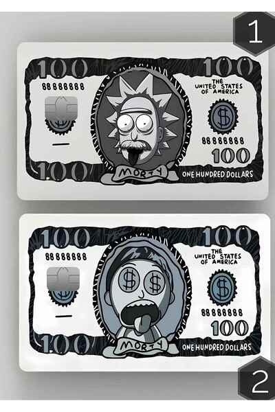 One Little Happiness 2'li Rick and Morty Dollar Kredi Kartı, Akbil ve Kart Ka...