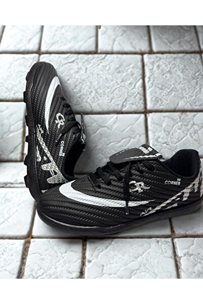 Corner CR7 AIR Unisex Siyah Krampon halı saha spor Ayakkabı-Futbol Ayakkabısı