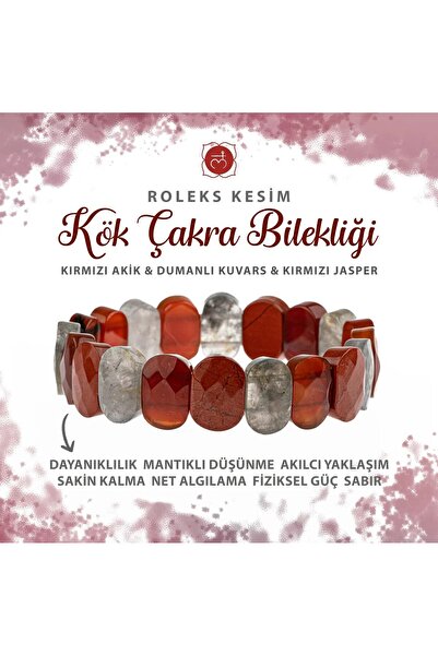 Deniz Doğal Taş Kök Çakrası Doğal Taş Geniş Kesim Bileklik