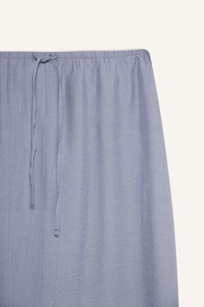 DeFacto Relax Fit Elastic Waist Crinkle Fabric Midi Skirt G1093Ax25Sm