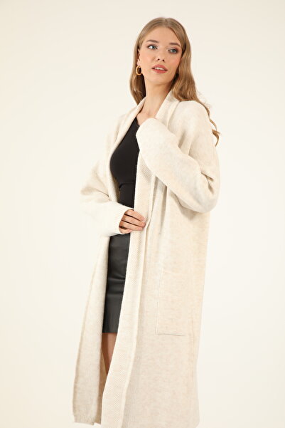 Suede Style 50674 - Stylish and Comfortable Women's Long Knitwear Jacket