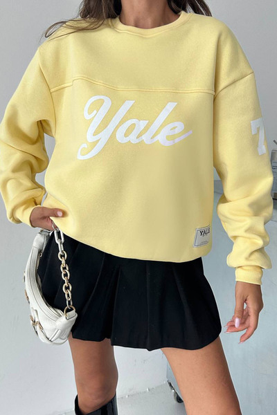 Neşeli Butik Women's Cycling Collar Printed Sweat Nbg101