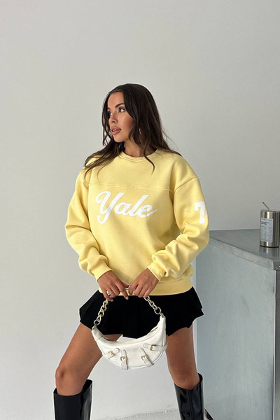 Neşeli Butik Women's Cycling Collar Printed Sweat Nbg101