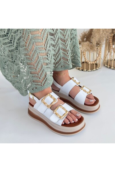 Erbilden White Skin Sandals