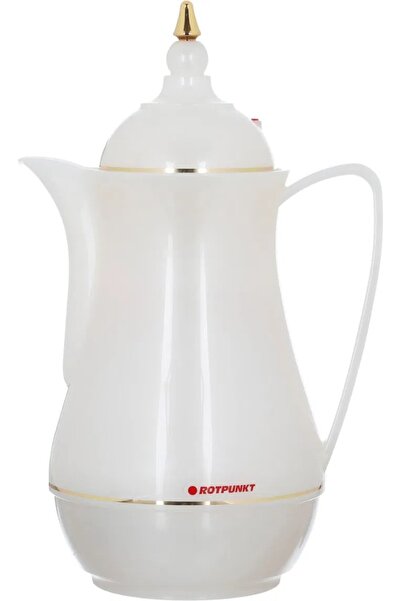 Rotpont ترمس، 0.5 لتر، وعاء داخلي زجاجي، غلاف خارجي بلاستيكي - أبيض