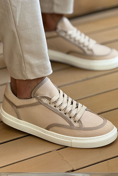 TEET Mn2505 - Linen Men's Shoes Beige/Beige