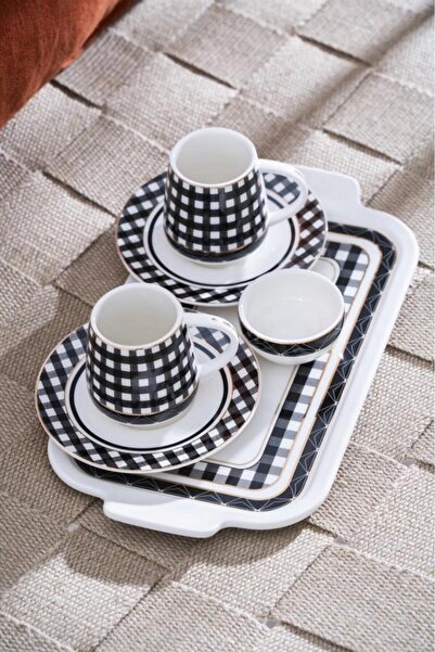 ACAR ALMOND 2 KİŞİLİK TEPSİLİ TÜRK KAHVESİ FİNCANI