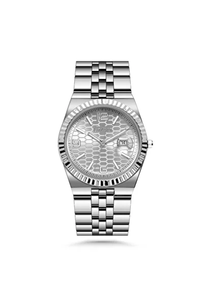 catera Men's watch with a silver-colored steel strap and a gray dial