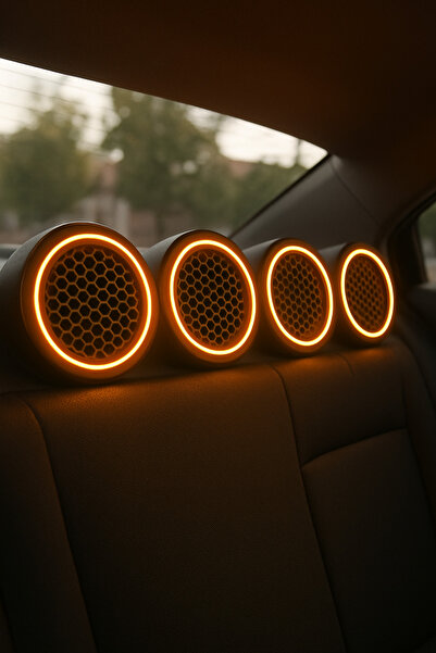 LED LEVEL 20 CM Neon Işıklı Midrange Hoparlör Kapağı 2 Takım 4 Adet dokunmatik rf kumanda