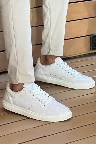 TEET Mn2505 - Linen Men's Shoes White / White