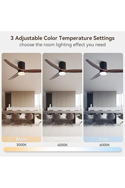 SKY TOUCH مراوح سقف SKY-TOUCH مقاس 52 بوصة مزودة بإضاءة، وتحكم عن بُعد/مفتاح حائط، و3 ألوان قابلة للتعتيم، وذاكرة