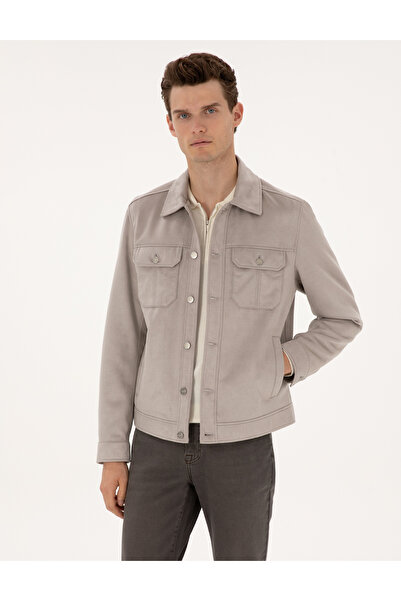 Pierre Cardin Jachetă gri din imitație de piele 50318156-100