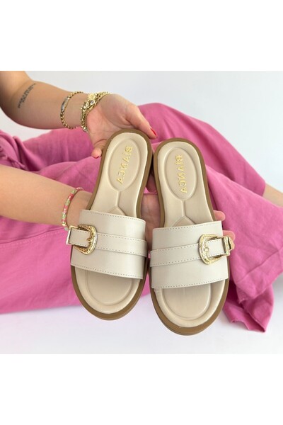 buğrahayalin Orja beige skin slipper