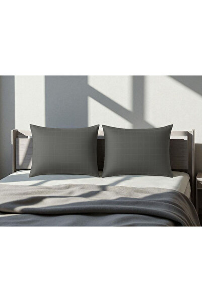 CollessiaHome 100% Cotton Satin Checked Jacquard Woven 2-Piece Pillowcase