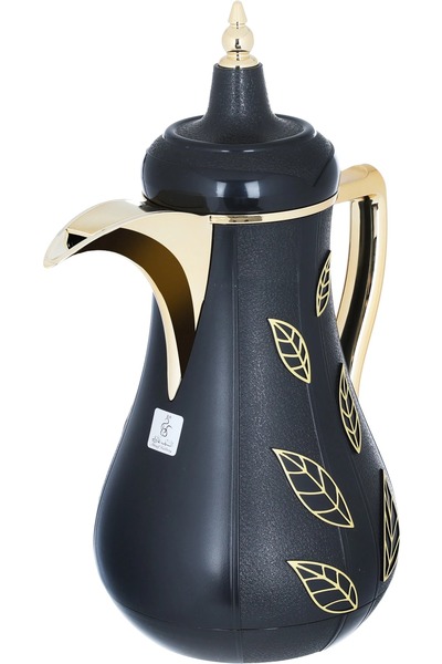 rexa thermos set, 1 liter, golden pattern, thermal glass inner shell, plastic outer shell