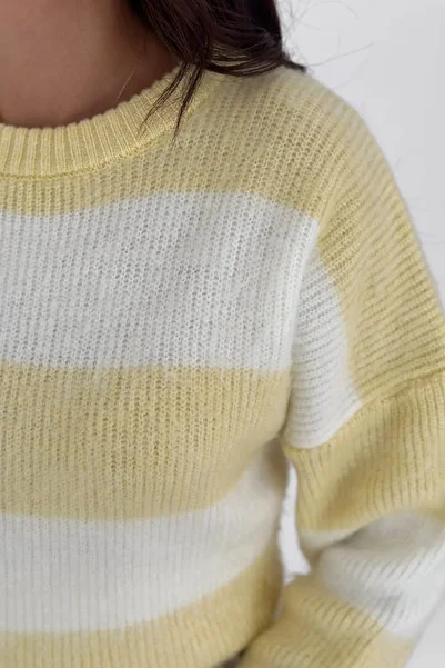 The Robi Crew Neck Color Blocked Women's Knitwear Sweater