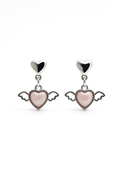 MakeWell Heart and Cherry Design Zircon Stone Screw Back Dangle Earrings