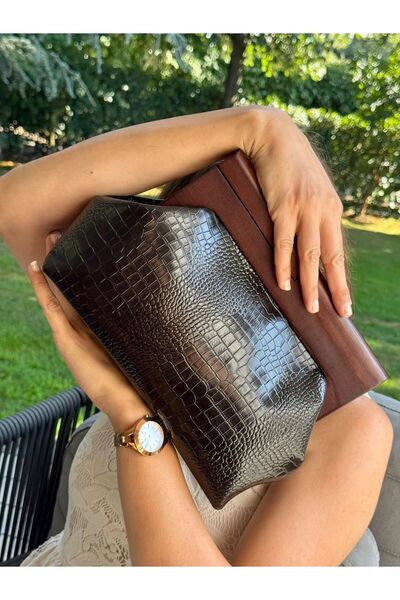 JOPHIEL Bahram Petite - Leather Bag, Wooden Scholarship Leather Bag, Clutch, Handbag, Arm Bag, Shoulder Bag