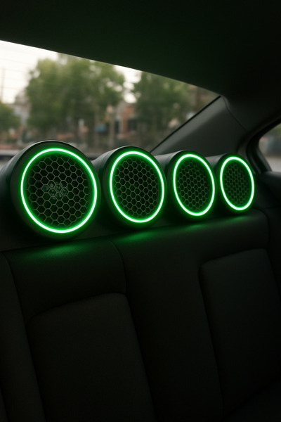 LED LEVEL 20 CM Neon Işıklı Midrange Hoparlör Kapağı 2 Takım 4 Adet dokunmatik rf kumanda