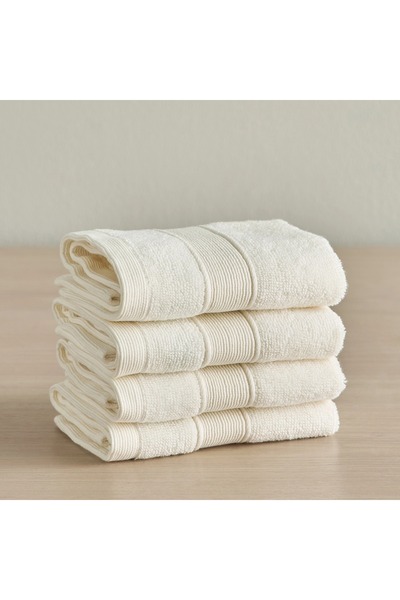 Generic Eco Soft 4-Piece 650 GSM Organic Turkish Cotton Fingertip Towel Set - 30x30 cm starstarstarstarstar