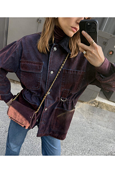 İpekyol Contrast Velvet Collar Coat