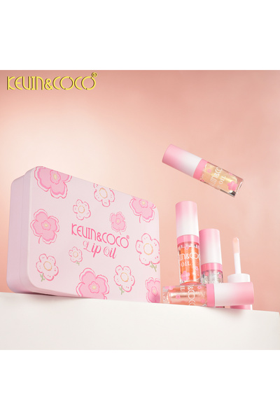 kevin coco Box of 4 lip balms with a nourishing formula and a glossy touch that gives your lips moisture, shine, and distinctive flavors