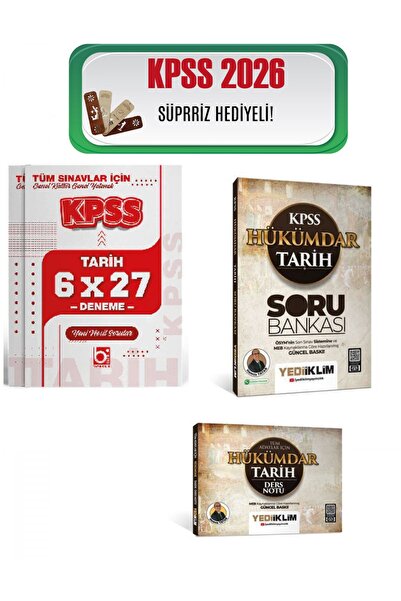 Yediiklim Yayınları KPSS Tarih Hükümdar Soru Bankası Ders Notları ve Deneme S...