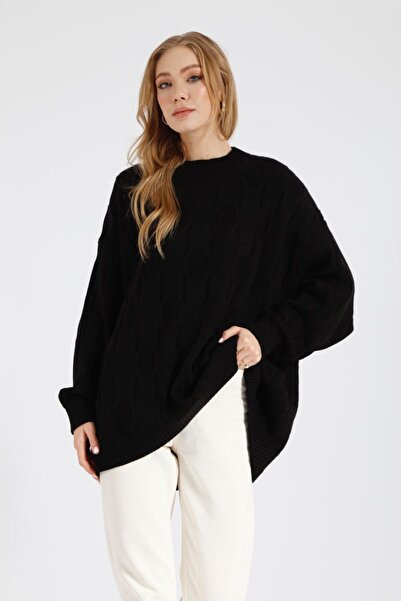 Suede Style 50743 - Κομψό, άνετο γυναικείο πλεκτό πουλόβερ με σχέδιο μπακλαβά