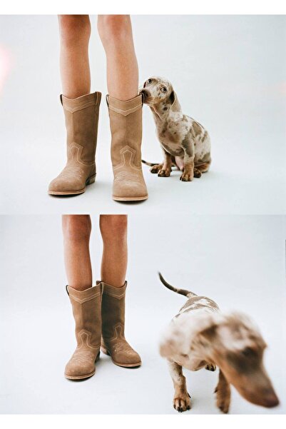 MANGO Kids Süet deri çizme