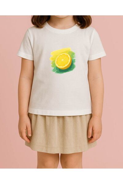 TREND YANKI تي شيرت بناتي (ليموني)