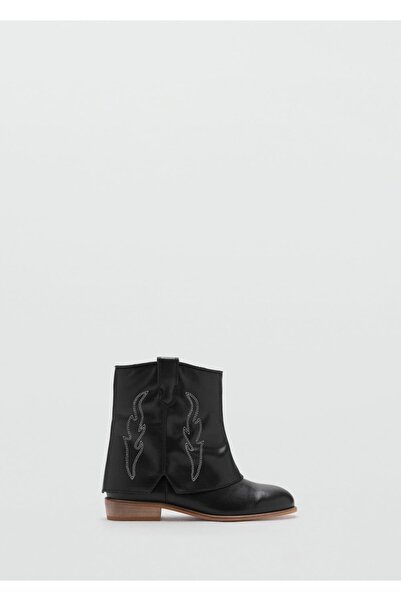 MANGO Kids İşlemeli deri bot