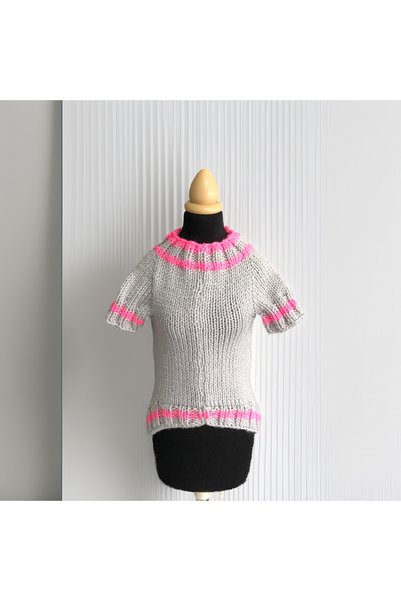Lady Fify Panda Love Grey Pink Sweater for Dog