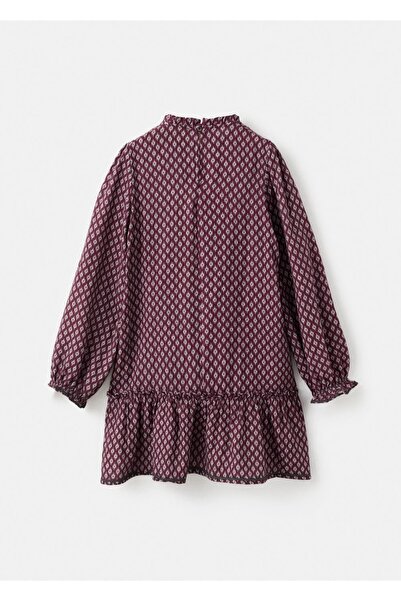 MANGO Kids Desenli volanlı elbise